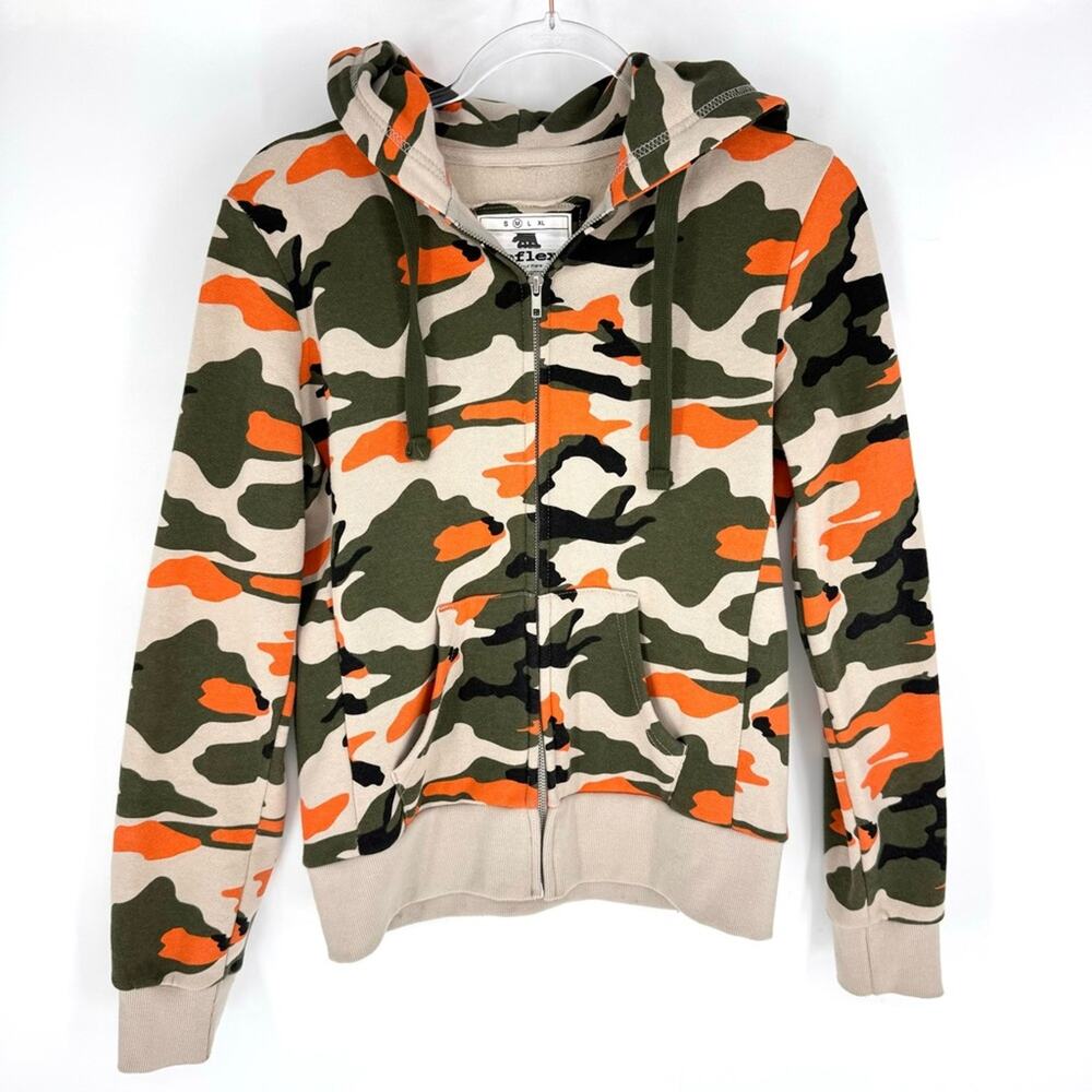 Reflex Camo Full Zip Hoodie Green‎ Tan Blaze Orange Size Medium